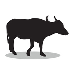 Cow silhouette illustration Design Cow silhouette icon