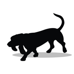 Basset Hound silhouette illustration Design Basset Hound silhouette icon