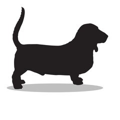Basset Hound silhouette illustration Design Basset Hound silhouette icon