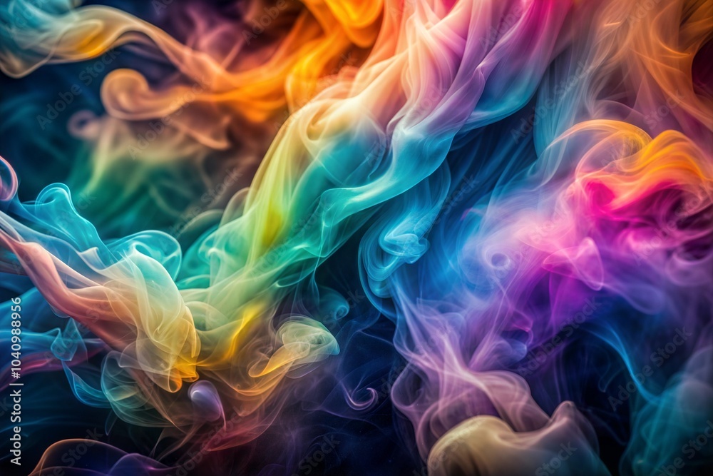 Wall mural vibrant smoke texture creating swirling colorful abstract pattern