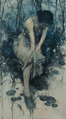 Woman in the Forest - A Dreamlike Painting