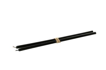PNG, black candles, isolated on white background.