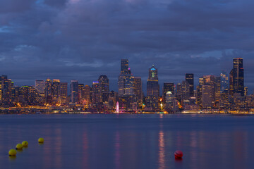 Fototapeta premium Seattle Skyline at Night