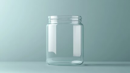 Empty glass jar with white lid, a versatile storage solution for kitchen and home