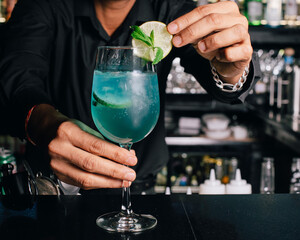 bartender with cocktail