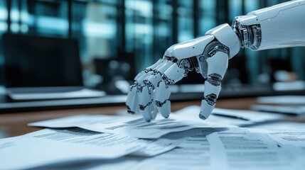 Artificial Intelligence in Document Analysis, the role of artificial intelligence in document analysis with an image portraying machine learning algorithms extracting data from unstructured documents
