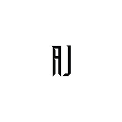 AJ monogram logo design letter text name symbol monochrome logotype alphabet character simple logo