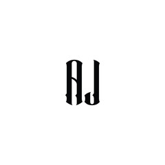 AJ monogram logo design letter text name symbol monochrome logotype alphabet character simple logo