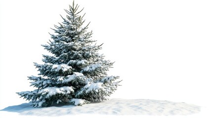 Fototapeta premium Snowy miniature christmas tree, a sparkling holiday decoration for festive atmosphere