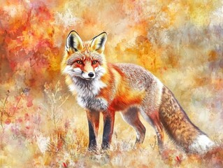 Obraz premium Fox standing in a field