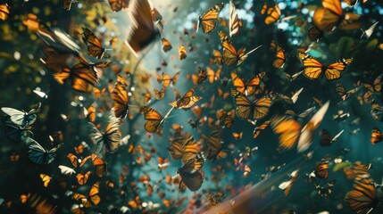 Massive Migration of Butterflies in Nature's Splendor