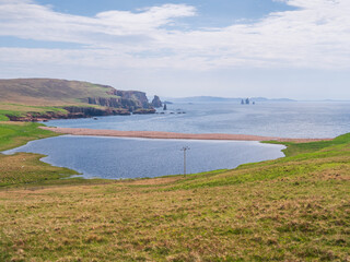 view of the shetland coast