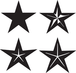  Star Silhouette Icon Collection for Astronomy and Decorative Design