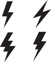 Bolt Silhouette Icons - Black Industrial and Mechanical Design Set