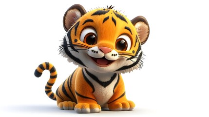 Adorable Cartoon Tiger Cub 