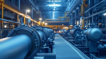 Machinery and steam turbines powering the future.