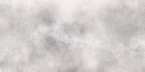 Abstract white and gray isolated cloud cumulus clouds. Gray aquarelle painted realistic fog or mist smoky textured canvas design. White and ash messy wall stucco texture background.