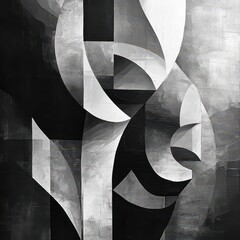 Abstract Black and White Shapes