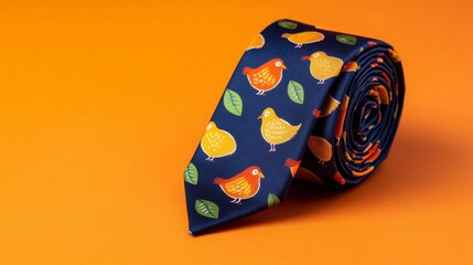Festive Thanksgiving Tie with Turkey Print in Vibrant Autumn Colors for Playful Celebration