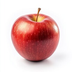 Bold Red Apple Showcased on a Bright White Background