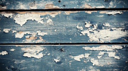 Fototapeta premium Weathered Wood Texture with Peeling Blue Paint