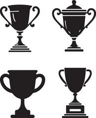  Trophy Silhouette Icon Collection for Awards and Recognition Design