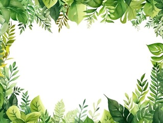Naklejka premium Green Foliage Border Design