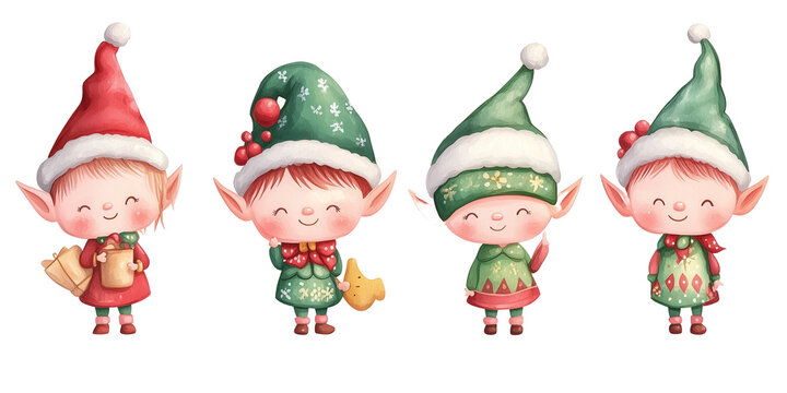 Cute Christmas elves set