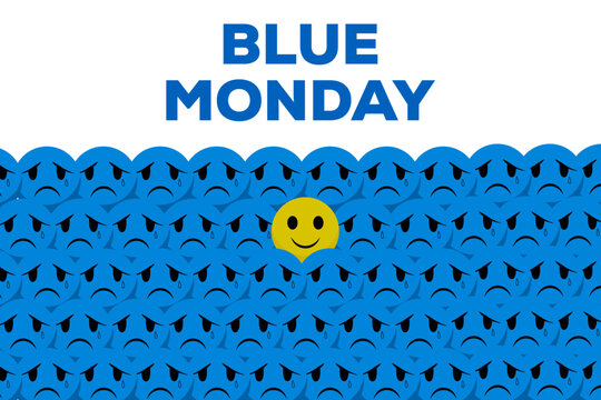 blue monday background illustration design in flat style