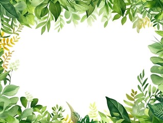 Fototapeta premium Green Floral Frame for Summery Greetings