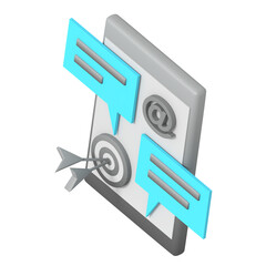 Digital marketing phone isometric style