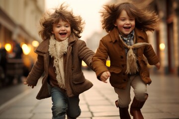 Children joyfully playing hopscotch on the pavement, engaging in outdoor fun and exercise.