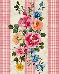 Beige and Pink Rose Polka Dots with Stripes
