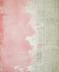 Fototapeta premium Vintage Newspaper Scripts on Pink Background