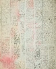 Vintage Newspaper Scripts on Pink Background