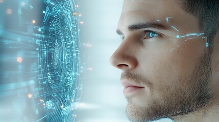 Cybernetic augmentation in cyborg technology, highlighting the enhancement of human abilities through advanced cybernetic implants