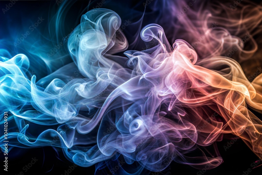 Canvas Prints blue red and orange smoke texture in mesmerizing abstract pattern