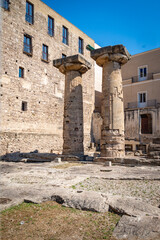 Hermosa foto  panorámica  , casco antiguo de la ciudad de Taranto, Puglia