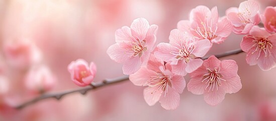 Obraz premium Pink Cherry Blossoms in Springtime. AI generated image