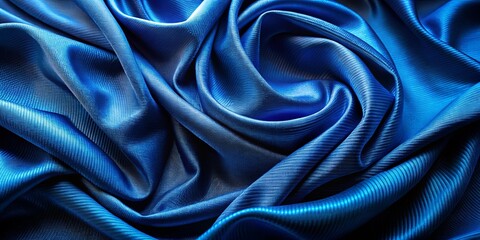Fototapeta premium Abstract Drapery of Smooth, Rich Blue Fabric with Subtle Texture