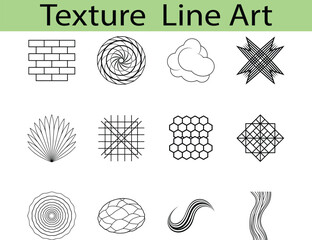 Line Art Textures: Brick, Spiral, Cloud, Grid