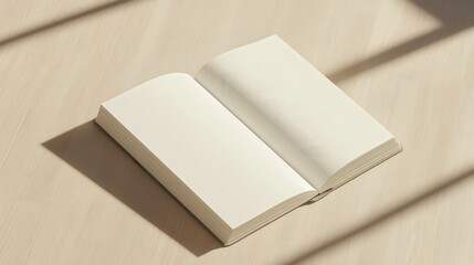 An Open Book on a Sunlit Surface A Minimalist Perspective Emphasizing Creativity and Imagination in Blank Pages