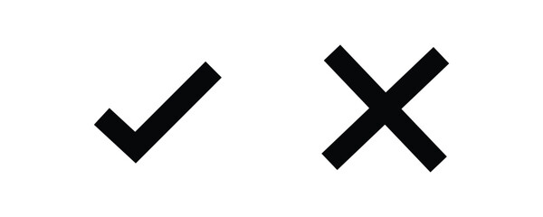 Tick and cross button. set of green and red check box with yes and no sign. vector symbol on white background.123.