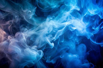 Obraz premium Abstract blue and black smoke texture in swirling pattern