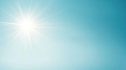 Bright sun shining over a clear blue sky, creating a serene atmosphere.