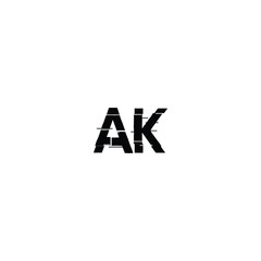 AK monogram logo design letter text name symbol monochrome logotype alphabet character simple logo