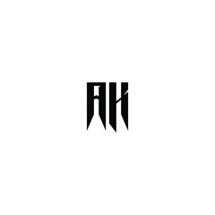 AK monogram logo design letter text name symbol monochrome logotype alphabet character simple logo