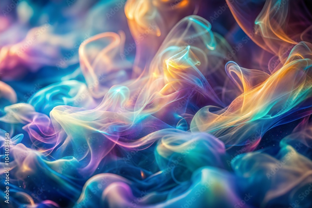 Wall mural abstract colorful smoke texture with gradient background