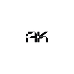 AK monogram logo design letter text name symbol monochrome logotype alphabet character simple logo