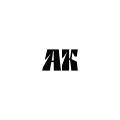 Obraz premium AK monogram logo design letter text name symbol monochrome logotype alphabet character simple logo